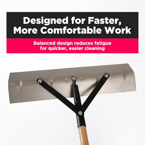 SCENIC ROAD Farm & Ranch Scraper Tool – Heavy Duty Ice Scraper with 24" Steel Blade & 58" Long Handle Floor Scraper – Steel Scraper for Driveway Ice, Barn, Paint or Wood – Made in USA (Model SRSS24) - size: 24-inch Stainless Steel