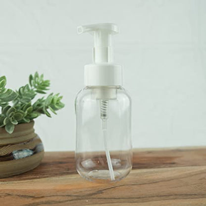 Plastic Clear 10oz Foam Soap Spray Bottle: 12 pack - Empty Spray Bottles - Clear Refillable Container for Water, Essential Oils, Hair, Adjustable Head Sprayer and Stream - size: 10 oz 12 PACK