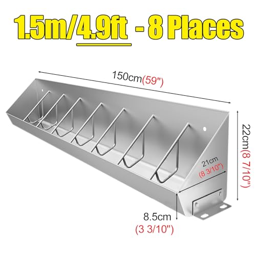 Heavy Duty Stainless Steel Pig Trough - Durable Outdoor Feeding Solution for Farms & Pastures, Rust-Resistant, Easy to Clean, Ideal for Livestock Feeding,1.5m/4.9ft 8bit - color: 1.5m/4.9ft 8bit