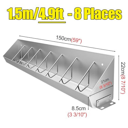 Heavy Duty Stainless Steel Pig Trough - Durable Outdoor Feeding Solution for Farms & Pastures, Rust-Resistant, Easy to Clean, Ideal for Livestock Feeding,1.5m/4.9ft 8bit - color: 1.5m/4.9ft 8bit