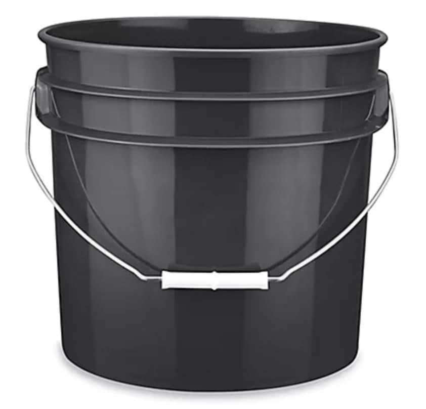 House Naturals 3.5 Gallon Black Food Grade BPA Free Made in USA Bucket Pail with Screw on Lid (Pack of 3) Container Sets (Black lids) - color: Black Lids
