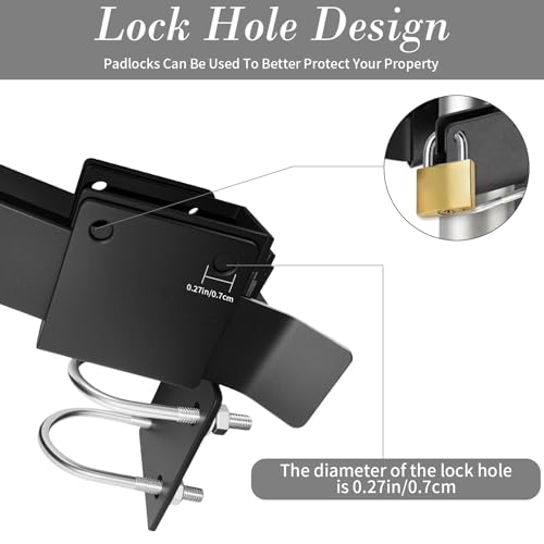Heavy Duty Double Gate Latch for 1-3/8" Frame, Farm Gate Latch & Chain Link Fence Latch with Padlock Hole, Galvanized Steel Latches for Metal Gates on Ranch, Yard & Farm.