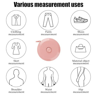 GDMINLO 3 Pack Tape Measure Measuring Tape for Body Fabric Sewing Tailor Cloth Knitting Craft Weight Loss Measurements Retractable 60-inch 1.5 Meter, Small Push ButtonDouble Scales Rulers
