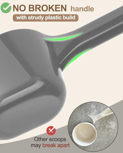 2PACK Dog-Cat Food-Scoop Measuring-Cup,1 Cup Capacity Versatile Plastic Pet Food Scoop with Measuring Lines 1 Cup and 1/2 Cup for Precise Portion Control (Grey and Green) - color: Green and Grey