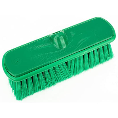 SPARTA Flo-Thru Heavy-Duty Deck Scrub Brush Nylon Bristled, Boat and Floor Scrub Broom with Protective Bumper for Floors and Large Equipment, Plastic, 9.5 Inches, Green - color: Green
