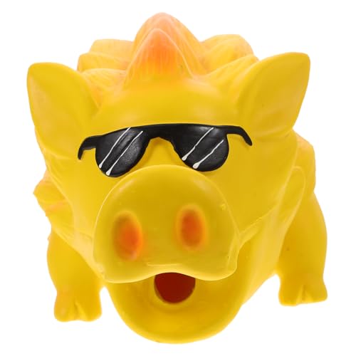 UKCOCO Funny Pig Shaped Dog Chew for Teeth Grinding and Training Latex Molar for Large Dogs and Puppies Squeaky Pet Plaything for Interactive Chewing and Play