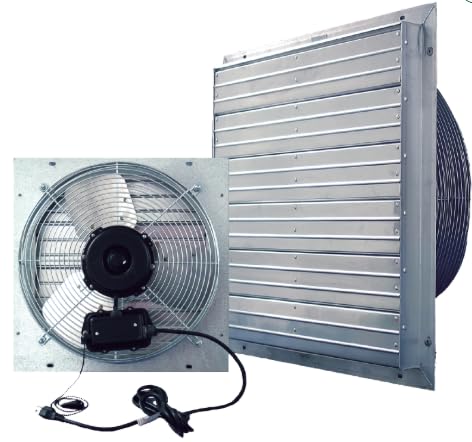 J&D Manufacturing VPES Indoor/Outdoor Shutter Fan, Single Phase, with 9' Cord (12", 673 CFM) - color: 12" , 673 CFM
