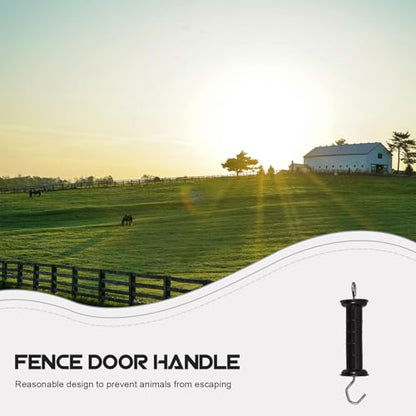 FOMIYES Electric Fence Gate Handle and Door Handle Plastic Grip with Spring Hook for Farm and Livestock Fencing Supplies Outdoor Black