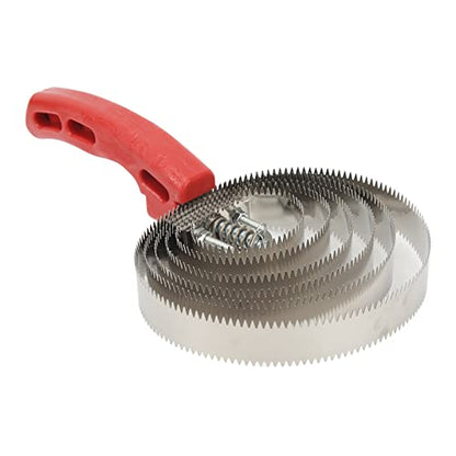 Cow Curry Comb, 6 Turn Stainless Steel Horse Brush with Ergonomic ABS Handle, for Itch Relief and Grooming Horses Sheep Cats Dogs