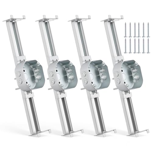 INMOZATA IMOZATA Adjustable Ceiling Fan Bracket, Welded Sturdy Construction, 4-Pack, 14.2 Inch Length Mounting Brace for Fans and Light Fixtures