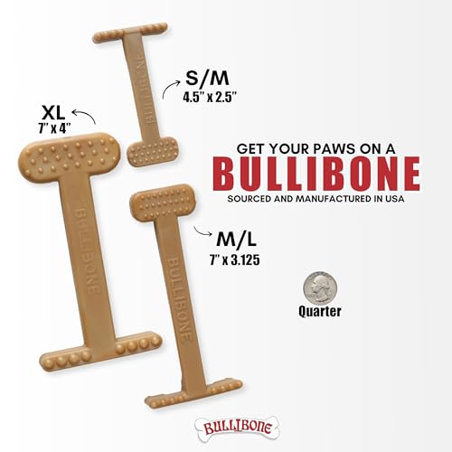 Bullibone Nylon Dog Chew Toy for Aggressive Chewers - Dental Hygiene Bone with Bacon Flavor, Durable Tough Chew Toys for Small Dogs, Indestructible Dog Bone - 2 Pack - size: Small - 2 Pack