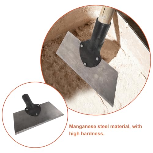 KICHOUSE Scraper Shovel for Cement Floors: Manganese Steel Farm Cleaning Shovel - Multipurpose Garden Cleaning Tool for Ice Barn Chicken Coop and Lawn, Rod Not Included