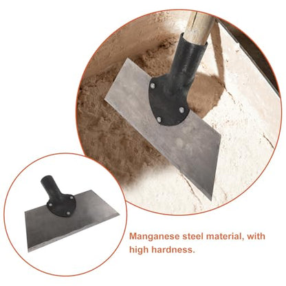 KICHOUSE Scraper Shovel for Cement Floors: Manganese Steel Farm Cleaning Shovel - Multipurpose Garden Cleaning Tool for Ice Barn Chicken Coop and Lawn, Rod Not Included