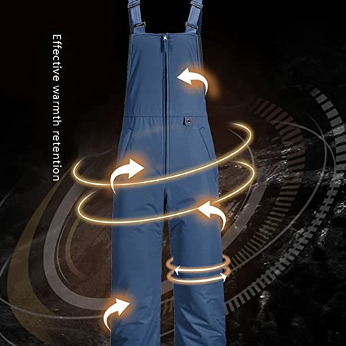 Yoawdats Women's Ski Snow Bibs Pants Insulated Water Resistant Winter Skiing Overalls Ripstop Windproof Snowboard Jumpsuits - color: Navy Blue, size: Small