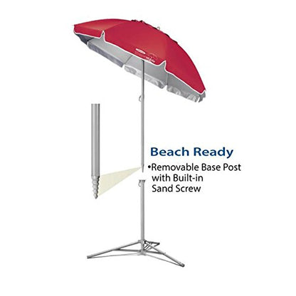 Wondershade Ultimate Portable Sun Shade Umbrella – Lightweight Adjustable Outdoor Patio & Beach Umbrella with Tripod Base (Red) - color: Red