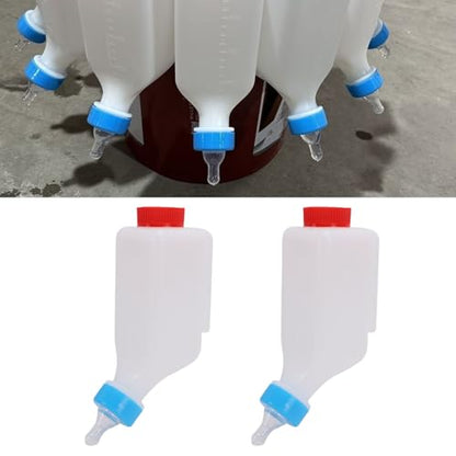 Lamb Feeding Bottle, 5 Pack 500ML Goat Milk Feeder with Hanging Hook Food Grade Plastic Nursing Bottle for Lambs Livestock