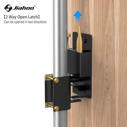 JIAHOO 2 Way Farm Gate Latch, Heavy Duty Gate Latches for Metal Tube Gates, Two-Way Lockable Livestock Gate Latch Hardware for Cattle Gate Horse Corrals, Ranches, Pastures, Pet Cages - style: Farm Gate Latch