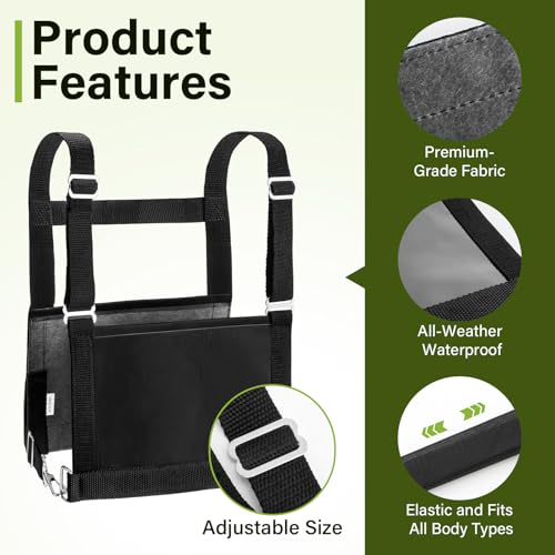 Black Exhibitor Number Harness Adjustable Show Number Holder for 4-H/FFA, Sheepdog Trials, Breed Shows