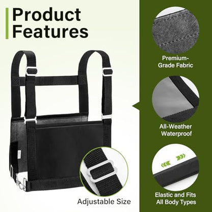 Black Exhibitor Number Harness Adjustable Show Number Holder for 4-H/FFA, Sheepdog Trials, Breed Shows