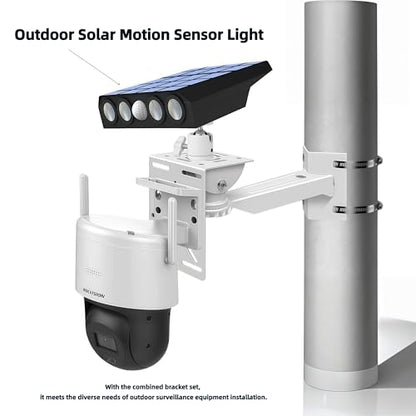 Security Camera Mount System - Modular 3-in-1 Adjustable Clamp-on Bracket | Fit Pole/Corner/Wall, ndoor Outdoo Screw & Clamp Installation for CCTV, Flood Lights, Solar Panels