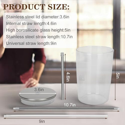 Glass Milk Container for Jura & Stainless Steel Milk Pipe Casing with HP3 Adapter, Compatible with Jura Coffee Machine Models: Z8, Z6, J6, S8, S80, E8, GIGA X8cG2 / X8G2/X3cG2 / X3G2, X8, X10, WE8 - style: Container+ Pipe Casing