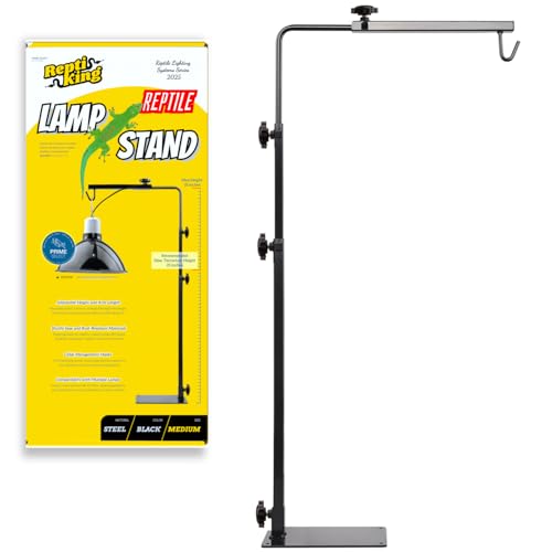 Reptile Lamp Stand, 35 Inches Adjustable Heat Lamp Fixture Stand, Terrarium Stand for Holding Reptile Light Fixture and Heating Bulbs