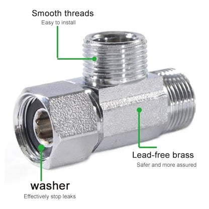 Brass Angle Stop Add-A-Tee Valve, 3/8-Inch Compression Inlet X 3/8-Inch Outlet X 1/4-Inch Outlet (3/8x 3/8x 1/4 Add-A-Tee Chromed) - size: 3/8x 3/8x 1/4 1 Pack Chromed