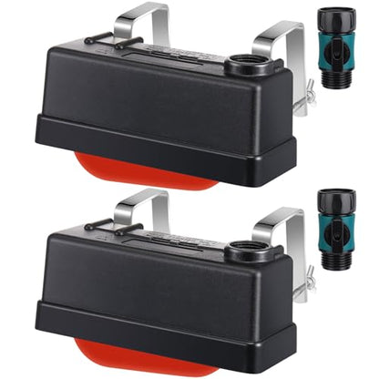 Threlaco 2 Set Water Tank Float Valve with 3/4" Hose Connector Automatic Water Level Control Float Valve for Farm Livestock Horse Pool Aquariums Hydroponics and Livestock Waterer
