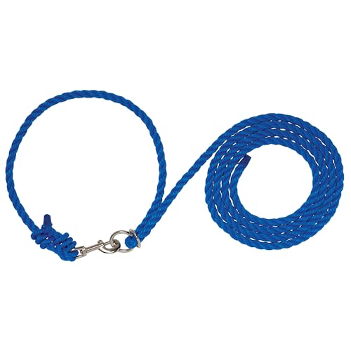 Weaver Livestock Adjustable Poly Neck Rope Cattle Halter, Modern Style Tying Cow Calf Halter, Livestock Handling Equipment for Showing, Blue - color: Blue