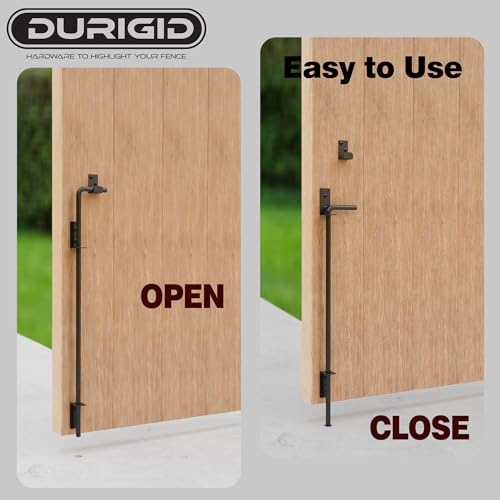 24 Inch Gate Cane Bolt Gate Ground Drop Rod, Heavy Duty Drop Rod Gate Latch for Wooden Vinyl Fence, Black Finished Cane Bolts for Gates, 1 Pack - size: 24 Inch