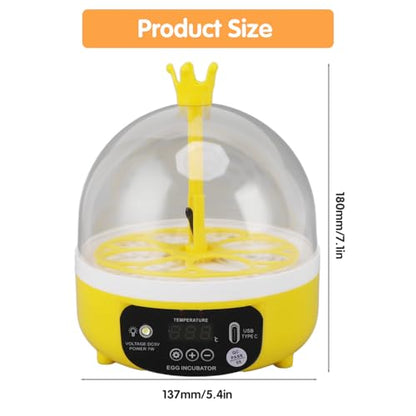 Tissting 4 Eggs Mini Incubator with Transparent Lid,7W Automatic Temperature Humidity Control,Household Small Poultry Hatching Machine,for Chickens Ducks Pigeons (Manual Turning) - color: 4 Eggs Manual Turning