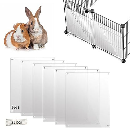 Oncpcare 6 Pack Rabbit Urine Guard for Cage, 10'' x 8.2'' Pet Liner Protection Splash Guard Guinea Pig Pee Shield Habitat Siding Small Animal Cage Accessories - Keep Litter in The Pen - size: 6pcs
