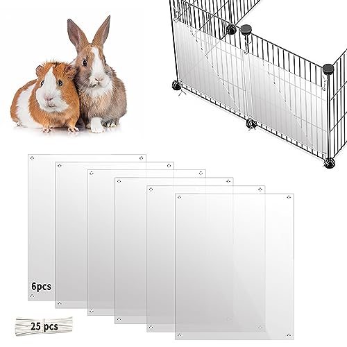 Oncpcare 6 Pack Rabbit Urine Guard for Cage, 10'' x 8.2'' Pet Liner Protection Splash Guard Guinea Pig Pee Shield Habitat Siding Small Animal Cage Accessories - Keep Litter in The Pen - size: 6pcs