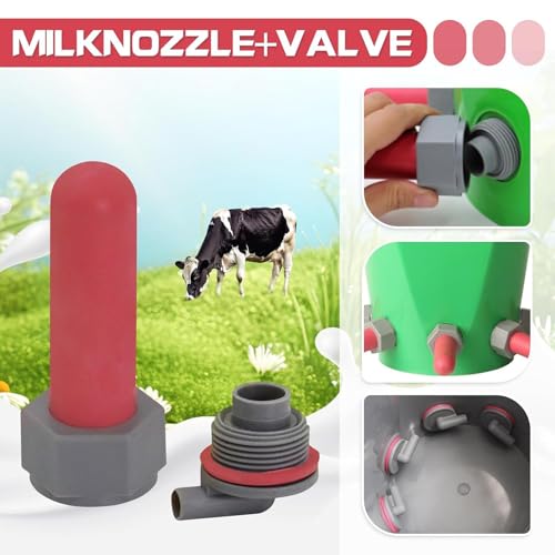 Calf Feeder Pacifier, Soft Feeding Teat, Anti Backflow with Fixed Base Drinking Nipple for, Lamb, Donkey Feeding Device