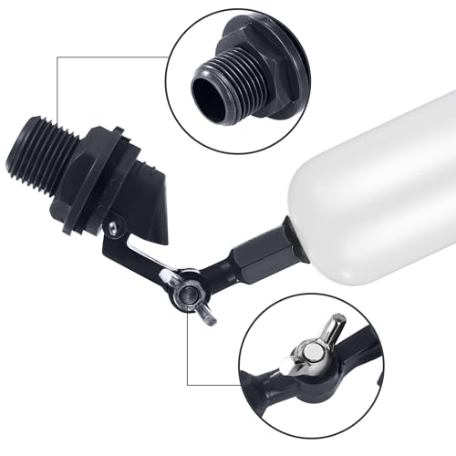 6-Pack Adjustable Arm Float Ball Valve for Automatic Water Level Control in Livestock Water Troughs, Aquariums, Hydroponics, and Reservoirs, 1/2 Inch NPT Thread