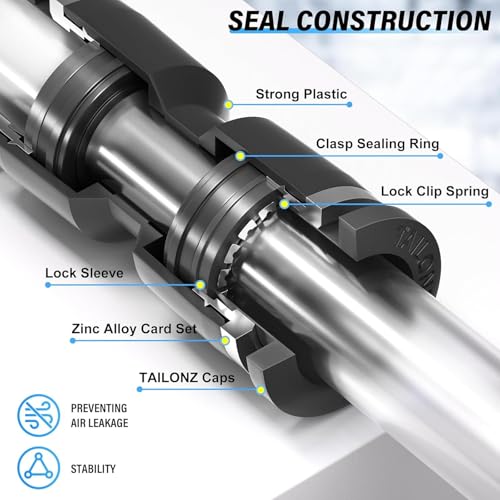 TAILONZ PNEUMATIC 4 Way 5/32 Inch OD Straight Push Fittings Plastic Quick Release Connectors Air Line Fittings PZA-5/32 (Pack of 5) - color: Black-4 Way, size: 5/32''OD 5PCS