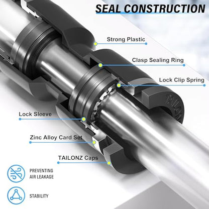 TAILONZ PNEUMATIC 4 Way 5/32 Inch OD Straight Push Fittings Plastic Quick Release Connectors Air Line Fittings PZA-5/32 (Pack of 5) - color: Black-4 Way, size: 5/32''OD 5PCS