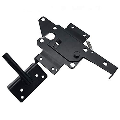 Self-Locking Gate Latch Heavy Duty Post Mount Automatic Gravity Lever Wood/PVC Fence Gate Lock with Fasteners Hardware,for Secure Pool |Yard | Garden, Steel,Black - color: Black