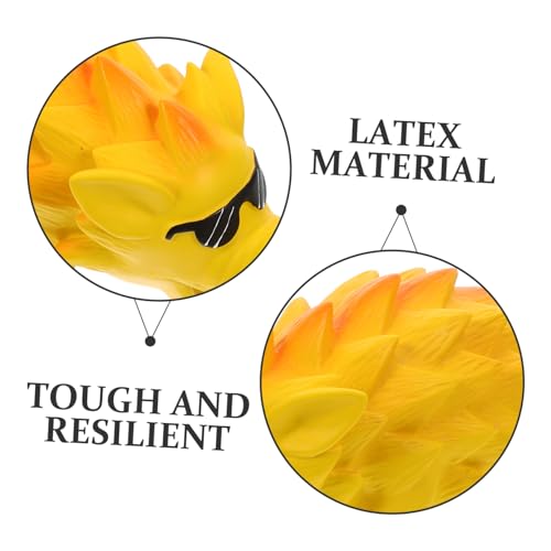 Latex Squeaky Dog Chew for Teeth Grinding Interactive Pet for Large Dogs Puppies Safe Wear Resistant Material for Healthy Chewing and Habit Correction Yellow Pig Shape