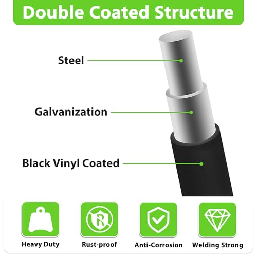 PVC Coated Wire Mesh Fence – 36in H x 100ft L Farm & Garden Wire Fencing, 2" x 3" Square Mesh, 16 Gauge Black Metal Wire for Chicken,Dog,Vegetable Garden,Poultry Fencing,Livestock and Animal Barrier - color: Black, size: 2"x3" 36inx100ft