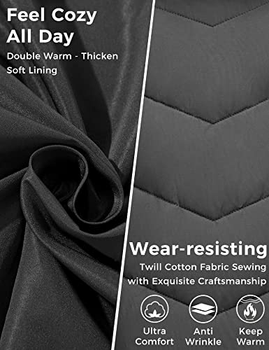 wantdo Women's Quilted Winter Coats Hooded Warm Puffer Jacket with Fleece Hood - color: Dark Gray, size: X-Large