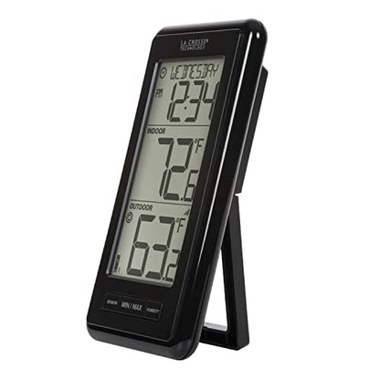 La Crosse Technology 308-43647-INT Digital Black Wireless Thermometer with Indoor Humidity, LCD - color: Black