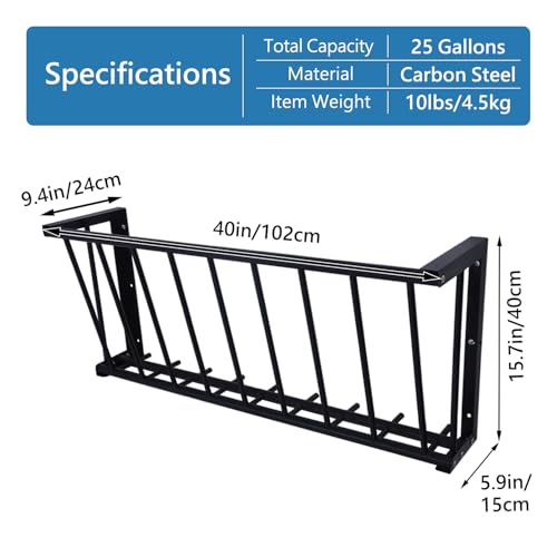 2Pcs Wall Mount Hay Rack, 40'' Long Livestock Hay Feeder with 25 Gallon Capacity, Carbon Steel Hay Feeder for Sheep, Goats, Horses, Indoor Outdoor Uses - size: 25INCH(2PCS)