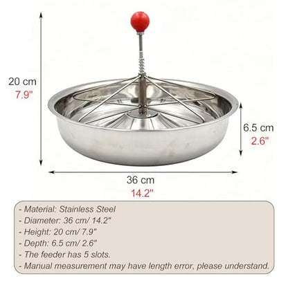 Small Feed Trough for Duck/Chicken/Rabbit/Piglet/Goose, Round Water Trough with Separated Fence, Anti-Waste Homestead Pig Feeder(36 cm/14.2") - size: 36 cm/14.2"