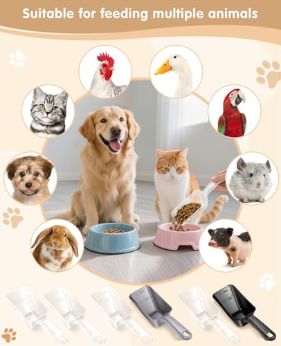2-Pack Dog Food Scoop 1 Cup, Plastic Pet Food Measuring Scoop With Measuring Lines (1/2 & 1 Cup Markings) for Dogs, Cats, Fish, Bird（Transparent - color: Transparent
