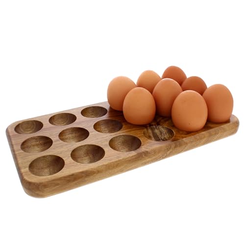 Gui's Chicken Coop Egg Tray - Rustic Wooden Egg Holder For Eggs Usable in Kitchen Refrigerator, or Countertop for Display or Storage - Easy to Clean… (18 Eggs)