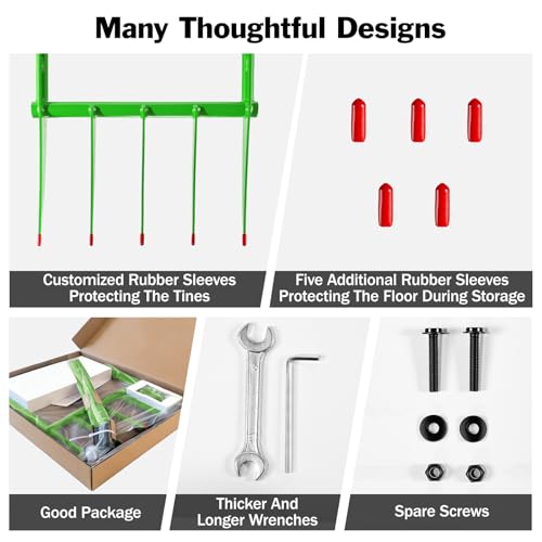 5 Tines All Steel Broadfork, 56" Broad Fork Garden Tool Heavy-Duty Digging Pitchfork, Non-Slip Grips & Detachable Design for Gardening, Farm Cultivation, and Soil Loosenin