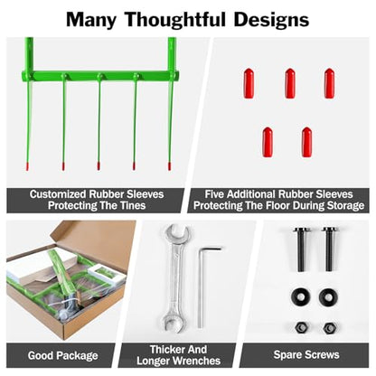 5 Tines All Steel Broadfork, 56" Broad Fork Garden Tool Heavy-Duty Digging Pitchfork, Non-Slip Grips & Detachable Design for Gardening, Farm Cultivation, and Soil Loosenin
