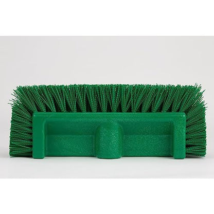 SPARTA Multi-Level Tile Scrub Brush 12" Wide Brush Head, Heavy-Duty Tile Cleaning Brush with End Bristles for Commercial Tiles, Tubs and Floor, Plastic, 12 Inches, Green - color: Green