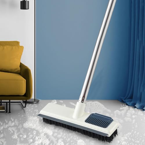 Floor Brush, 2 in 1 Floor Scrub Brush, Scrub Brush with Long Handle,Grout Brush with Long Handle, Scrub Brushes for Cleaning, Deck Scrub Brush,Cleaning Brush for Cleaning Bathroom Patio Kitchen Wall